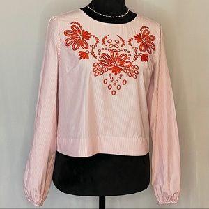 NWT Tahari “Avery” Pink Stripe Blouse